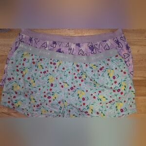 JOYSPUN Women's Sleeping Boxers 2 Pair Floral and Heart Patterned 3X 22w-24w